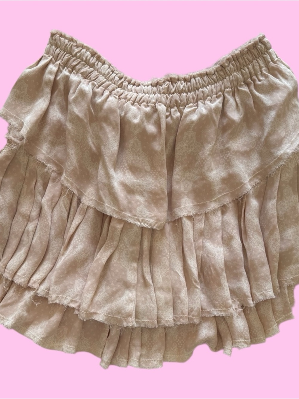 LoveShackFancy Tiered Ruffle Skirt 100% Silk